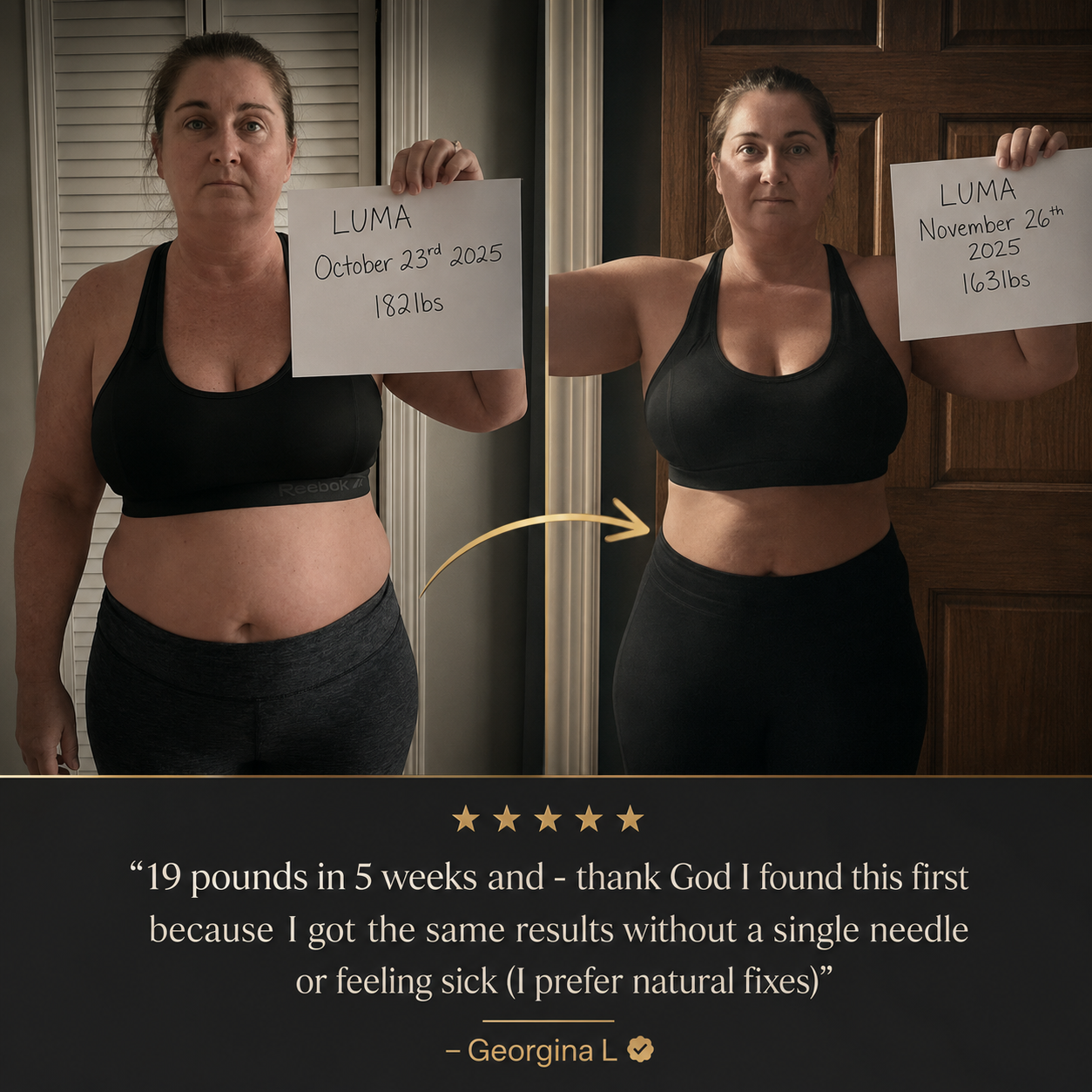 LUMA DAILY customer progress testimonial 1