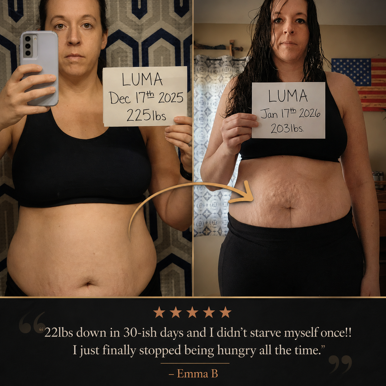 LUMA DAILY customer progress testimonial 2